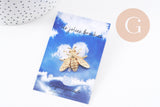 Broche abeille zamac doré 27mm, x1 (G10137)