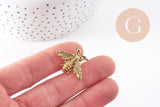 Broche abeille zamac doré vieilli 26mm, x1 (G10170)