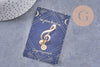 Broche clef de sol émail blanc zamac doré 39mm, x1 (G10215)