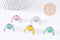 Broche crabe laiton doré ou argenté émail coloré, x1 (G8900)
