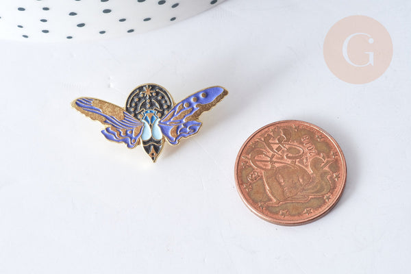 Broche insecte zamac doré 15x30mm, customisation vêtement, x1 (G7845)