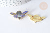 Broche insecte zamac doré 15x30mm, customisation vêtement, x1 (G7845)