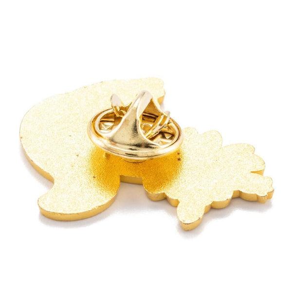 Broche pins animal écureil motif végétal doré émail,broche dorée ,décoration veste, 27x26mm,x1 G5540