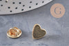 Broche pin's coeur laiton doré 11mm, x1 (G10989)