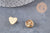 Broche pin's coeur laiton doré 11mm, x1 (G10989)