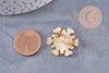 Broche pin's flocon de neige blanc zamac doré 24mm, x1 (G10097)