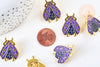 Broche pin's insecte ailé mystique doré émaillé,broche dorée,décoration veste, 27x21mm,x1 (G5549)