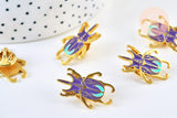 Broche pins insecte mystique doré émaillé,décoration veste, 28x19mm, x1 (G5542)