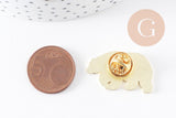 Broche pins ours motif montagne dorée émail noir 28.5mm,x1 (G5538)