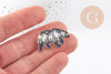 Broche pins ours motif montagne dorée émail noir 28.5mm,x1 (G5538)