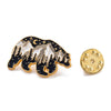 Broche pins ours motif montagne dorée émail noir 28.5mm,x1 (G5538)