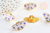 Broche pins papillon mystique doré émail rose 27.5mm, x1 (G5544)