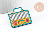 Broche pins radio émaillé 30.5mm, x1 (G9475)
