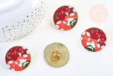 Broche pins renard roux doré Yin Yang émaillé 30x30mm,x1 (G5554)