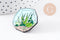 Broche pins terrarium plante avec émail 37.5mm, décoration veste, x1 (G5671)