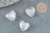 Cabochon Cœur pierre quartz rose naturel facetté 10mm, x1 (G8877)