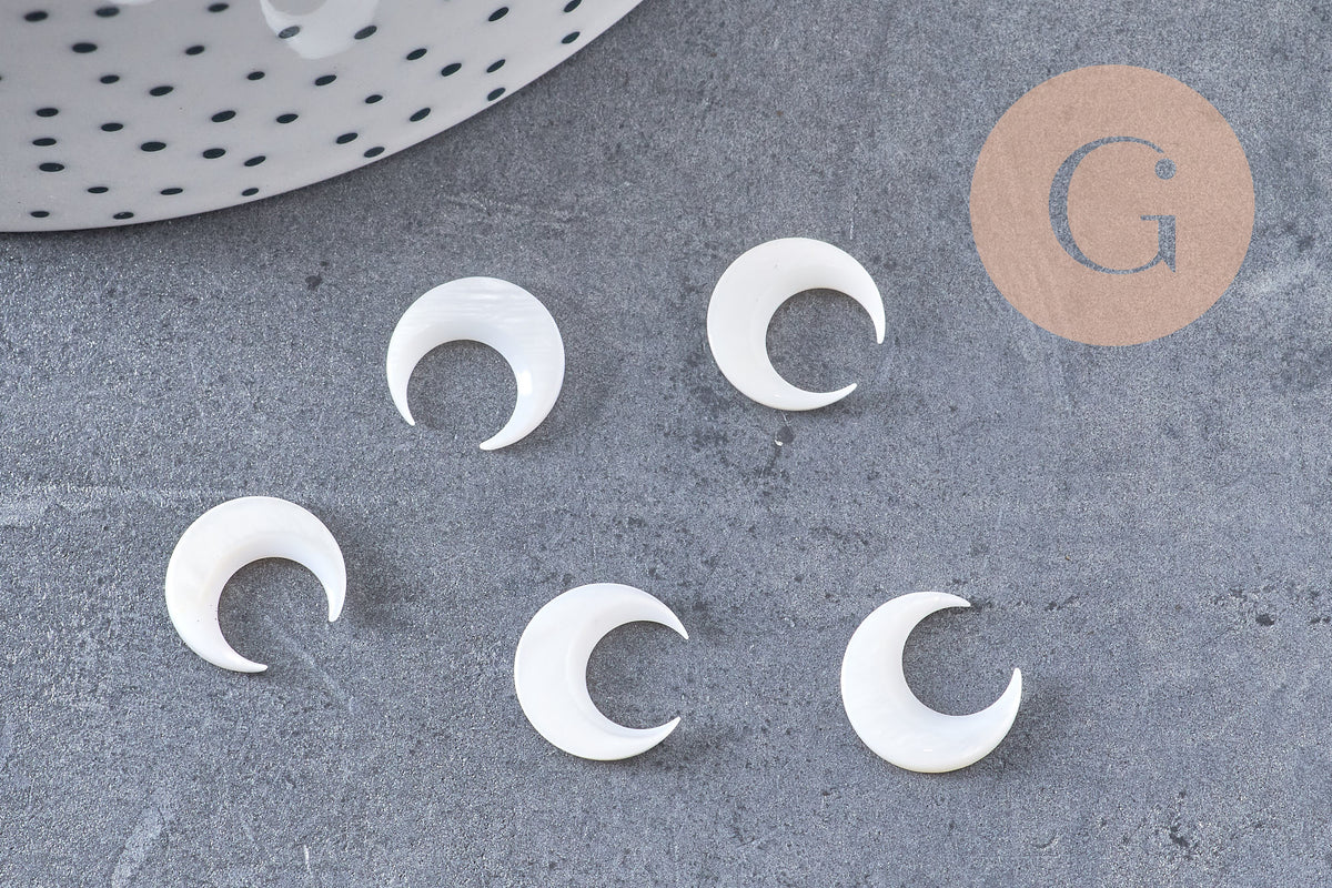 Lune nacre blanche naturelle 13x12mm, x2 (G3253)