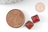 Cabochon carré agate naturelle 8x8mm, x1 (G2889)