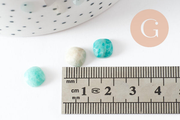 Cabochon carré amazonite naturel 8x8mm, x1 (G9701)