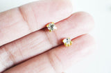 Cabochon carré cristal métal doré à coudre 5x4mm, x10 (G2258)