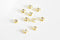 Cabochon carré cristal métal doré à coudre 5x4mm, x10 (G2258)