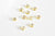 Cabochon carré cristal métal doré à coudre 5x4mm, x10 (G2258)