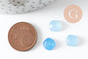 Cabochon carré jade naturel imitation aigue-marine 8x8mm, x1 (G9685)