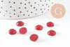 Cabochon carré jade naturel teinté rouge 8x8mm, x1 (G9687)