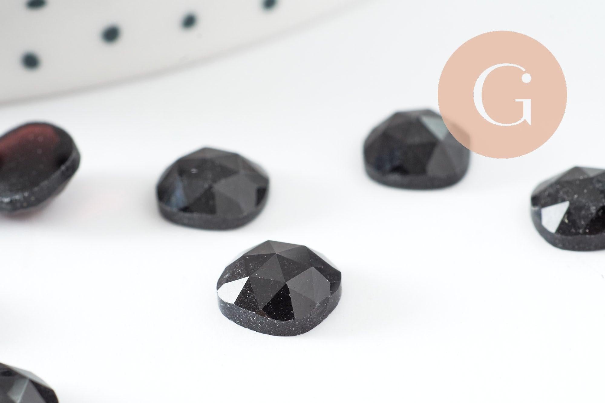 Cabochon carré obsidienne naturelle 8x8mm, x1 (G9700)