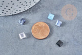 Cabochon carré pierre naturelle onyx lapis cristal de roche quartz rose jade 6x6mm, x1 (G8651)