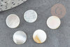 Cabochon disque nacre blanche naturelle 12mm, x1 G8540