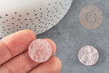 Cabochon disque quartz rose percé naturel 25mm, x1 (G6462)