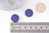 Cabochon disque rond bleu lapis lazulis naturel 15mm, x1 (G10214)