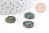 Cabochon disque rond turquoise africaine naturelle 15mm, x1 (G10213)