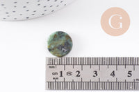 Cabochon disque rond turquoise africaine naturelle 15mm, x1 (G10213)
