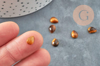 Cabochon goutte Œil de tigre naturel 8x6mm, x1 (G7572)