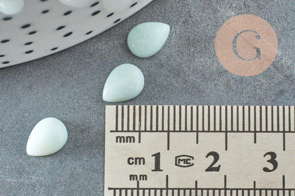 Cabochon goutte amazonite naturelle 6x8mm,x1 (G8369)