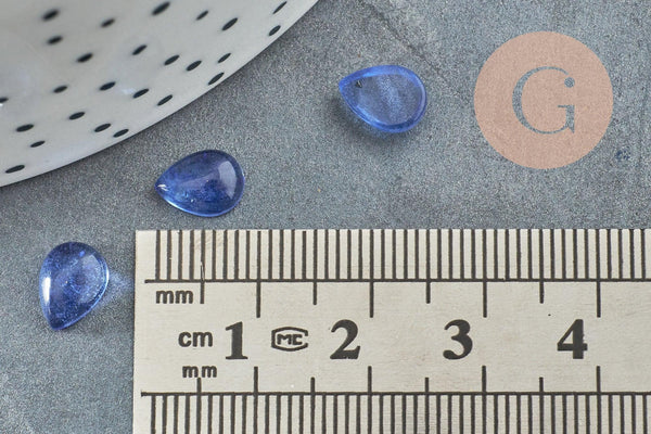 Cabochon goutte kyanite cianyte bleue naturelle 8x6mm, x1 G2266