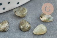 Cabochon goutte labradorite naturelle 6x8mm, x1 (G2270)