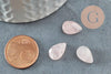 Cabochon goutte quartz rose facetté naturel 13x8mm, x1 (G9962)