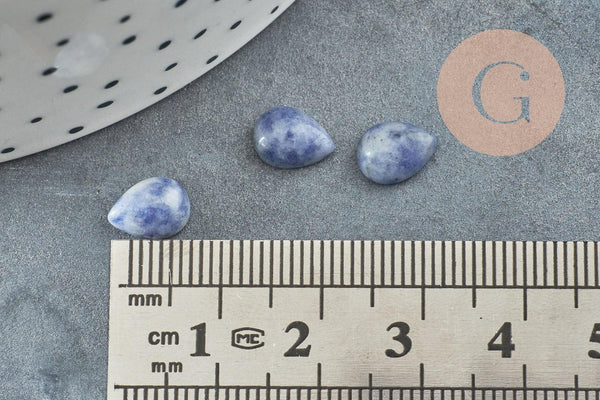 Cabochon goutte sodalite bleue 8x6mm, x1 (G2261)