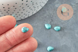 Cabochon goutte turquoise synthétique 8x6mm, x1 (G7653)