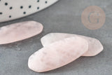Cabochon hexagone quartz rose naturel 32mm, x1 (G2222)