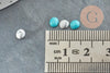 Cabochon howlite blanche turquoise de synthèse 4.5x4mm, x10 (G1727)