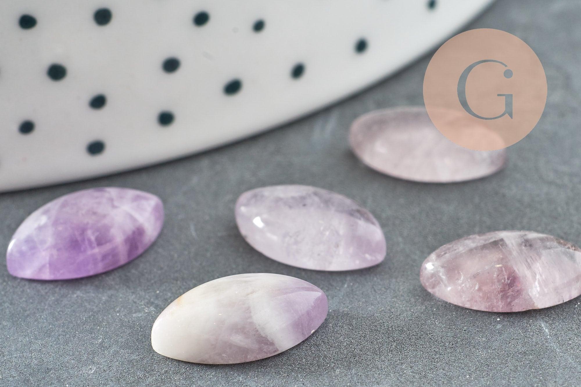 Cabochon marquise navette jade naturel violet 13.5x8mm, x1 (G5049)