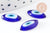 Cabochon marquise verre bleu mauvais oeil 14x7mm, x10 (G1963)