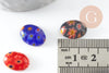 Cabochon marquise verre millefiori multicolore 10x14mm, x10 (G0841)