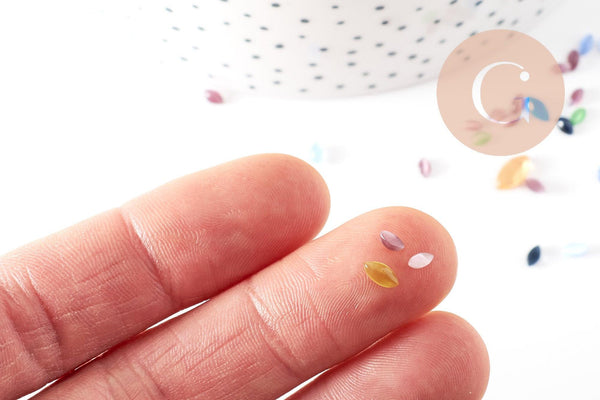 Cabochon marquise verre oeil de chat marquise 2-5mm, x 10gr (G0013)