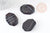 Cabochon octogone agate naturelle noire 28-39mm, x1 (G4816)