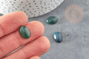 Cabochon ovale agate mousse naturelle 10x14mm, x1 (G2242)